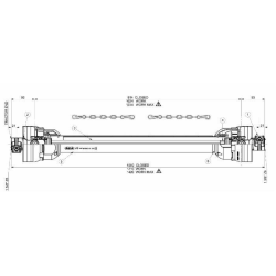 ALBERO CARDANICO SERIE W100 L-1000 CON TUBO LIMONE SPINATO