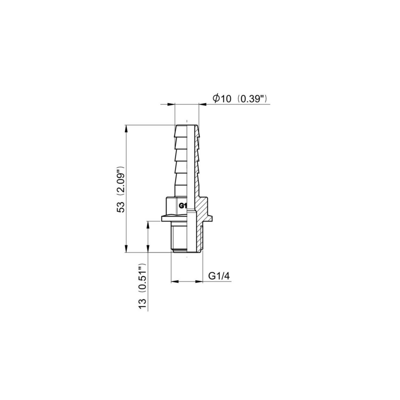 RACCORDO PTG DRITTO G1/4"M D-10