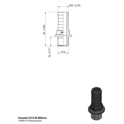 RACCORDO PTG DRITTO 1/2" M. D-20
