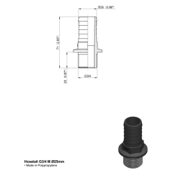 RACCORDO PTG DRITTO 3/4" M. D-25