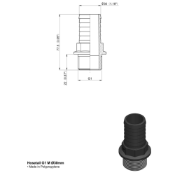 RACCORDO PTG DRITTO 1" M. D-30