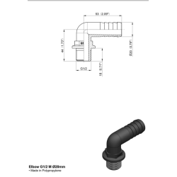 RACCORDO CURVO 90° 1/2" MASCHIO D-20