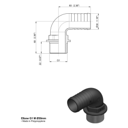RACCORDO CURVO 90° 1" MASCHIO D-30