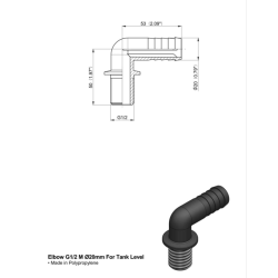 RACCORDO CURVO 90°1/2" D-20 X LIVELLO