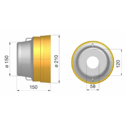 CONTROCUFFIA CORTA IN PLASTICA Ø210 L-150 MM