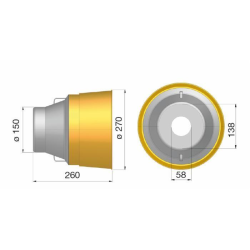 CONTROCUFFIA LUNGA IN PLASTICA Ø270 L-260 MM