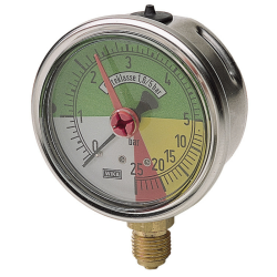 MANOMETRO ISOMETRICO IN INOX Ø 63MM, SCALA 0-20/60 BAR, ATTACCO RADIALE G 1/4"