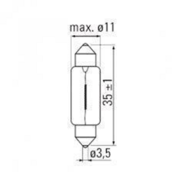 Lampadina alogena 12V 5W C5W SV8.5-8 11x39