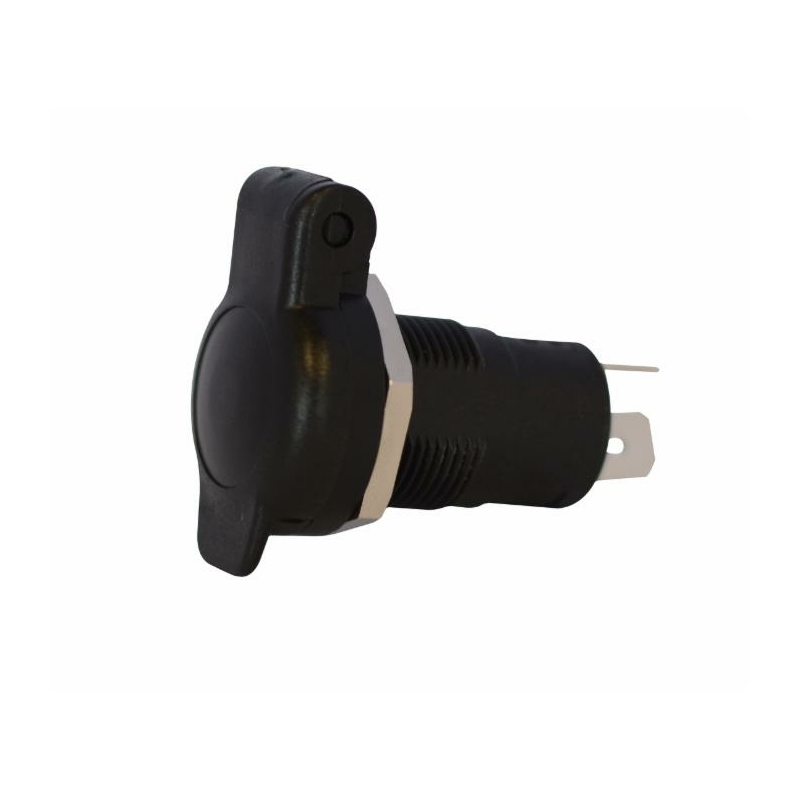 Presa bipolare 12-24V in plastica con coperchio