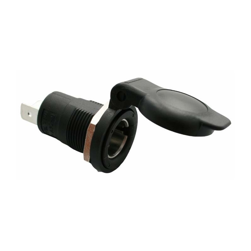 Presa bipolare 12-24V in plastica con coperchio