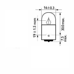 Lampadina alogena R10W 12V 10W BA15s