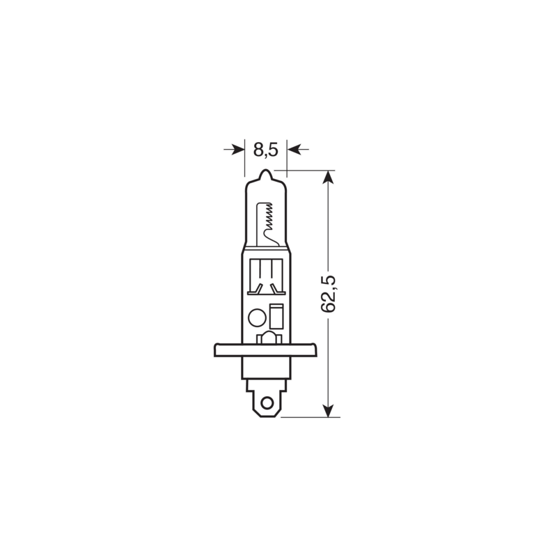 Lampadina alogena H1 12V55W P14,5s.
