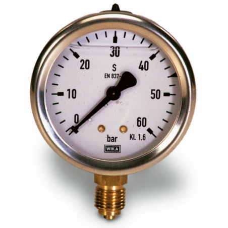 MANOMETRO IN INOX Ø 63MM, SCALA 0/60 BAR , ATTACCO RADIALE G 1/4"