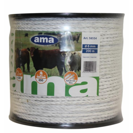 ROTOLO CORDA ELETTRICA Ø 6MM, LUNGHEZZA 200 MT