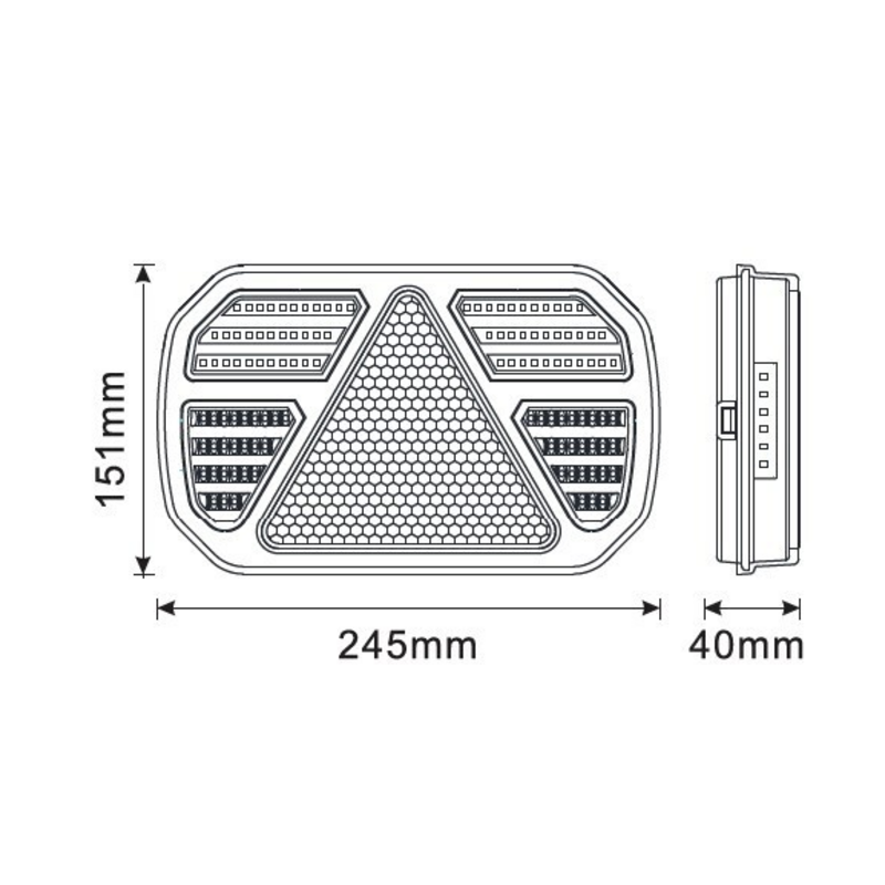Kit luci posteriori a LED 12/24V cavo 8x2,5 m