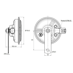 Avvisatore acustico elettromagnetico a disco Ø 92 mm 24V 105~118dB