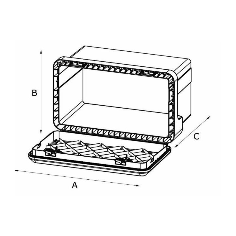 CASSETTA PORTA ATTREZZI IN PLASTICA 500x250x294