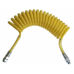 TUBO SPIRALATO GIALLO CON RACCORDI