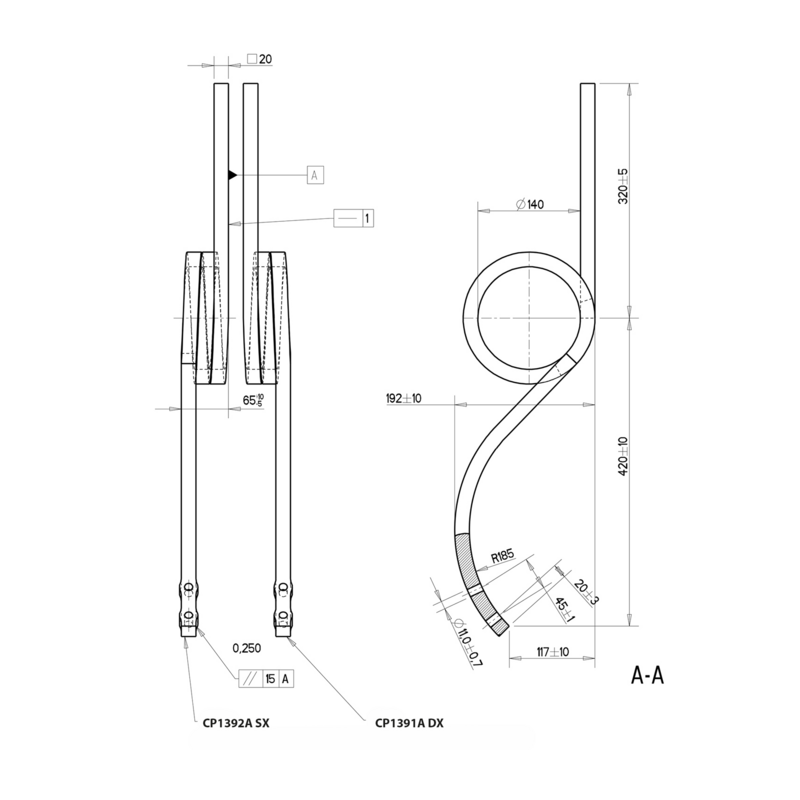 MOLLA PER COLTIVATORE DRITTA 20X20 DX