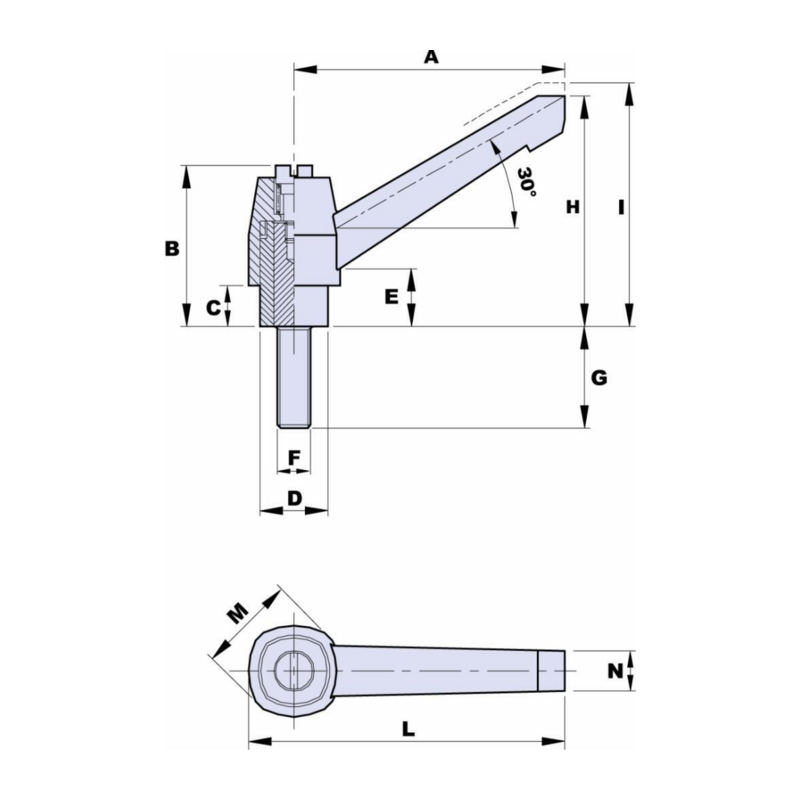 MANIGLIA M8X20