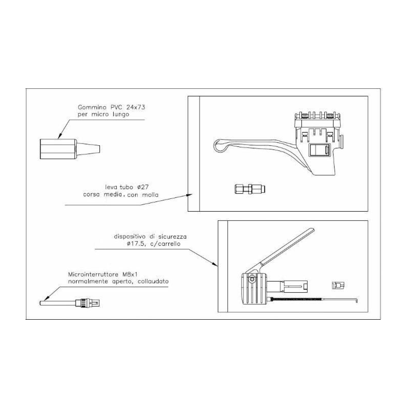 KIT DISPOSITIVO SICUREZZA PIU' LEVA INFERIORE PER MOTORI BENZINA
