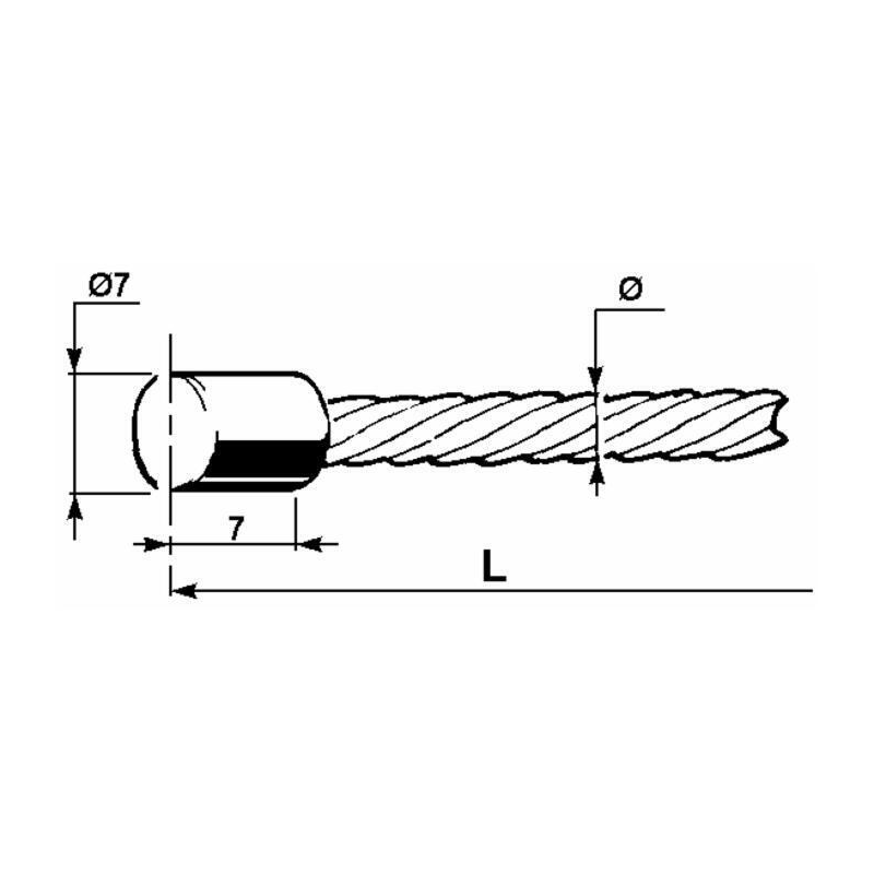 Filo freno frizione ø 3 mm e lunghezza 2200 mm