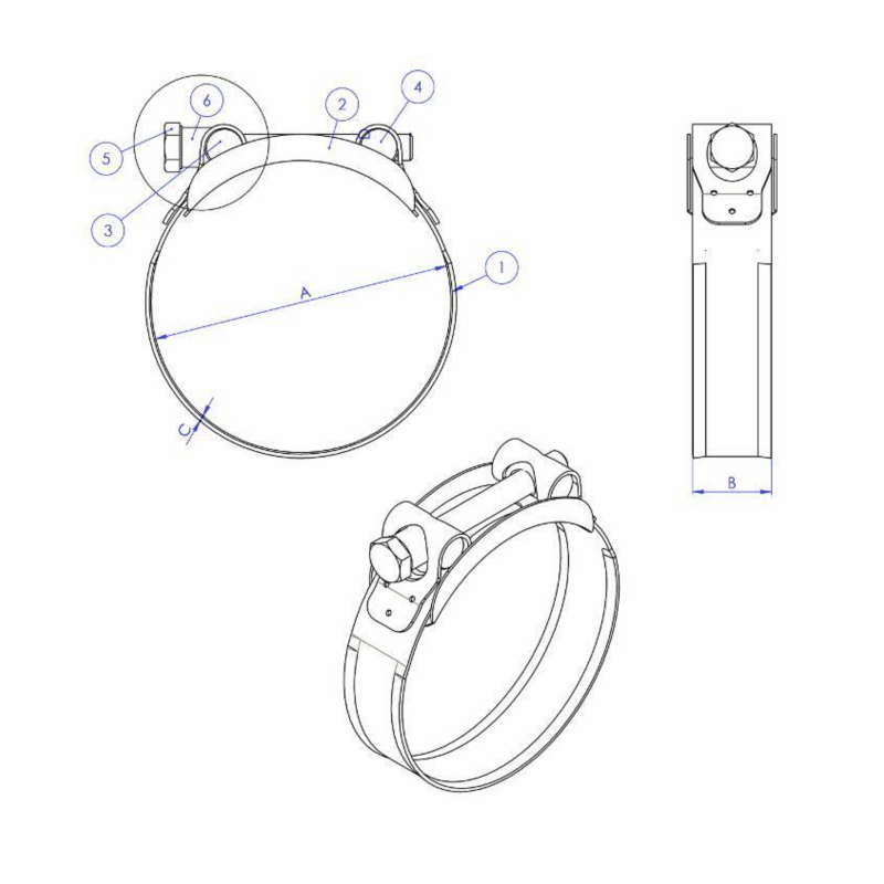 Fascetta Euro W2 con Ø 36-39 mm