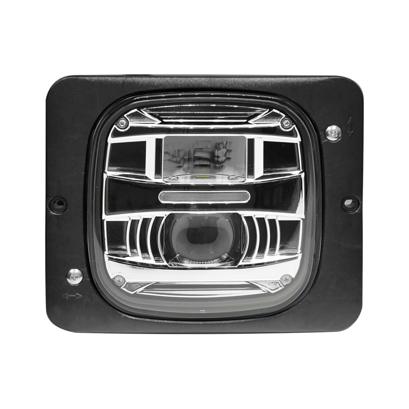 Proiettore LED  quadrato con cornice, compatibile con Fendt, Case-IH, Steyr, Mercedes-Benz MB-TRAC
