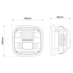 Proiettore LED  quadrato, compatibile con John Deere serie 6030/7030 Premium