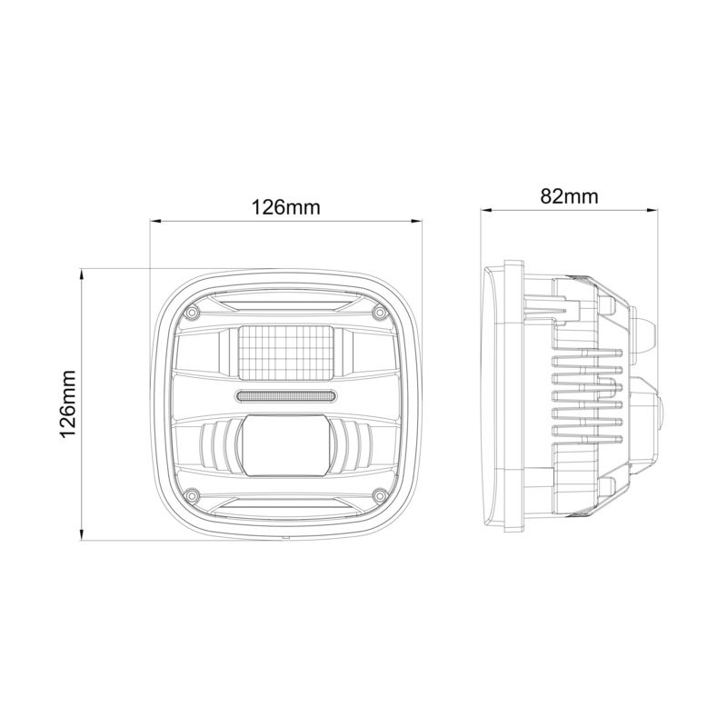Proiettore LED  quadrato, compatibile con John Deere serie 6030/7030 Premium