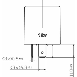 INTERMITTENZA LAMPEGGIANTE 12V 3 TERMINALI PER FANALI AL LED E PER FANALI ALOGENI