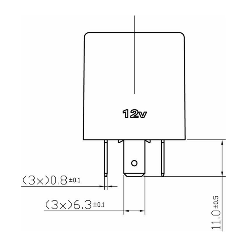INTERMITTENZA LAMPEGGIANTE 12V 3 TERMINALI PER FANALI AL LED E PER FANALI ALOGENI