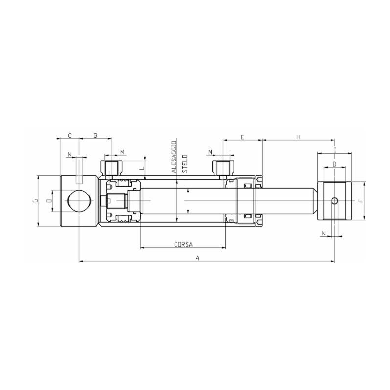 CILINDRO IDRAULICO 40X25X600