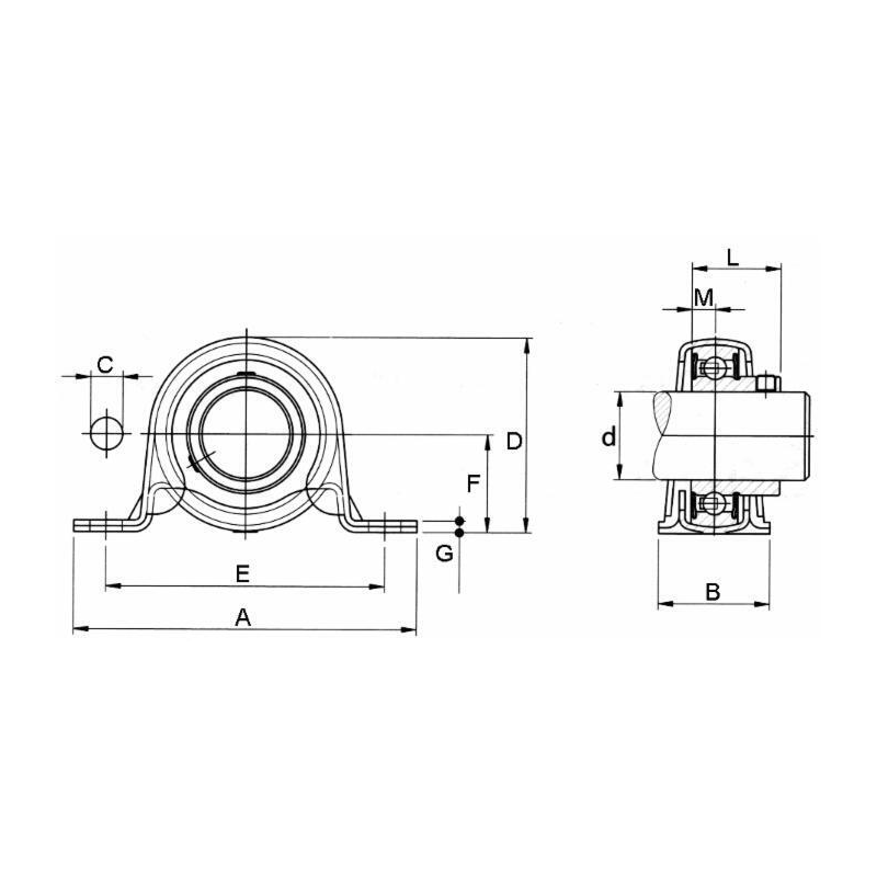 SUPPORTO RITTO LAMIERA Ø30 SBPP206