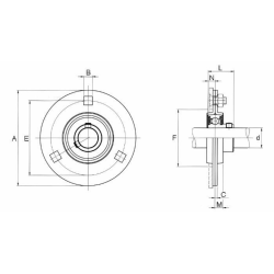 SUPPORTO A FLANGIA TONDA Ø35 SBPF207