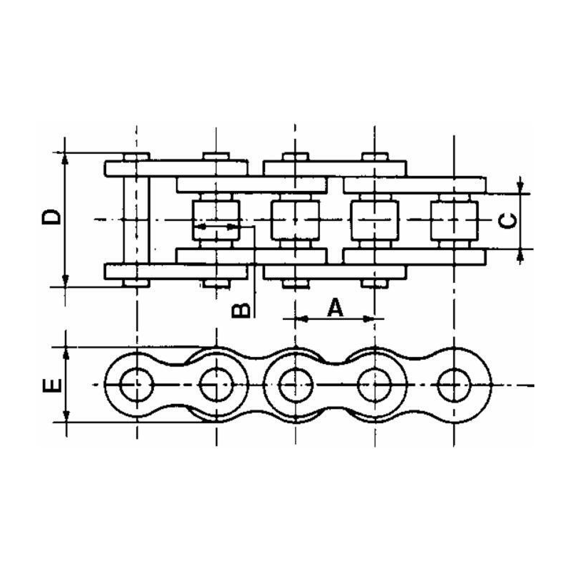 CATENA SEMPLICE UNI 1/2"X5/16"