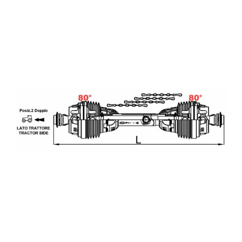 ALBERO CARDANICO OMOCINETICO DOPPIO 4x800