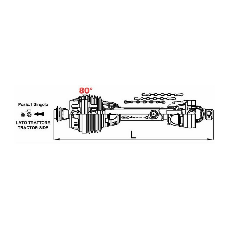 ALBERO CARDANICO OMOCINETICO SINGOLO 2x800