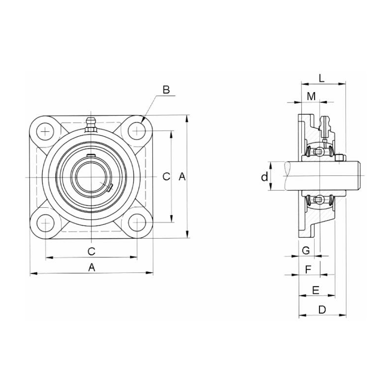 SUPPORTO A FLANGIA UCF 212 SMART