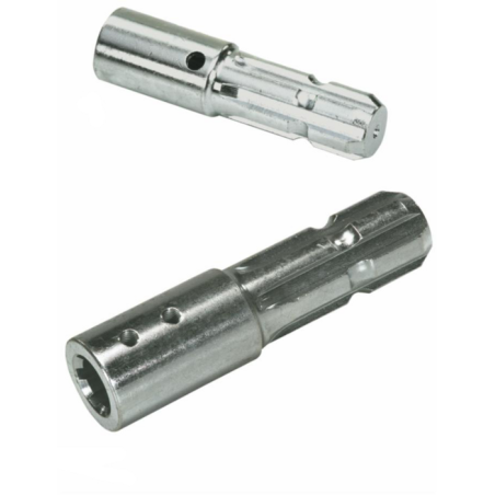 Riduzione PTO esterno 1" 3/8 interno 18 UNI 221 lunghezza 120 mm