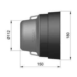 CONTROCUFFIA PLASTICA ø180 LUNGHEZZA 150 MM