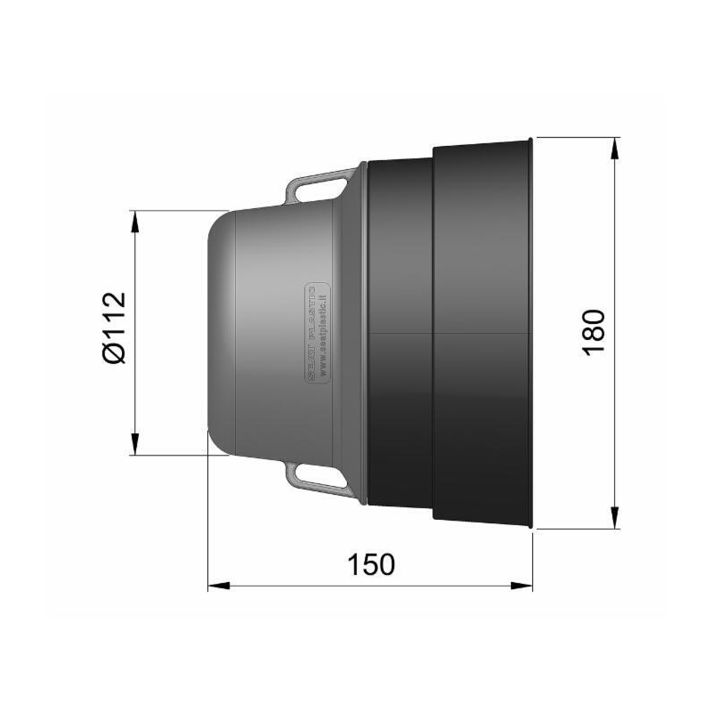CONTROCUFFIA PLASTICA ø180 LUNGHEZZA 150 MM