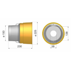 CONTROCUFFIA PLASTICA ø225 LUNGHEZZA 230 MM