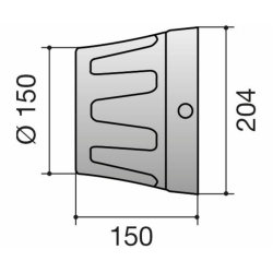 CONTROCUFFIA OVALE PLASTICA ø234X140 LUNGHEZZA 150 MM