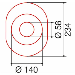 COPERCHIO PER CONTROCUFFIA OVALE ø234X140 SPESSORE 3 MM